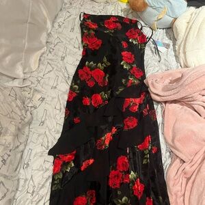 Macys formal black and red dress, gothic formal